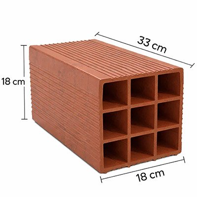 Ladrillos 18x18x33 huecos para construcción