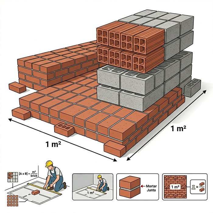cuantos ladrillos por metro cuadrado